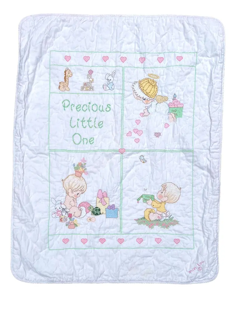 Precious Moments Cross Stitch Quilt Kit – 'Precious Little One' Crib Blanket Or Pdf Pattern 1