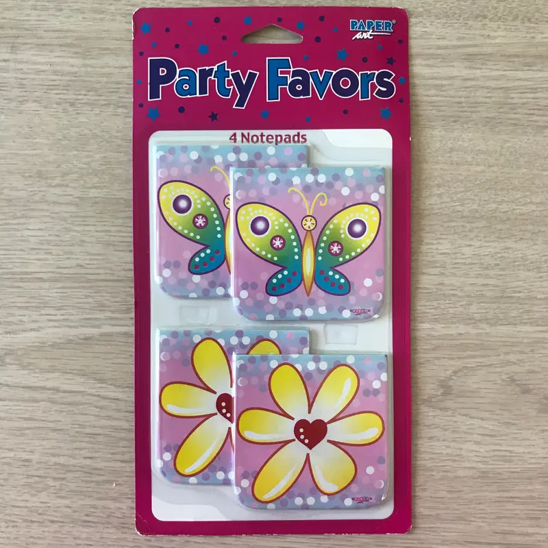 Princess Butterfly Memo Pads – 4-Pack Mini Notepads, 3" X 3", Pink & Floral 1