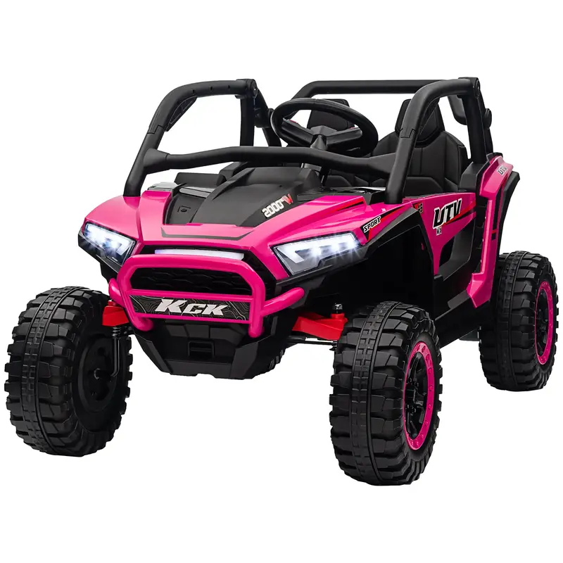 Qaba 24V Two-Seater Ride-On Truck – High-Capacity Electric Car With Remote & Sound Effects 1