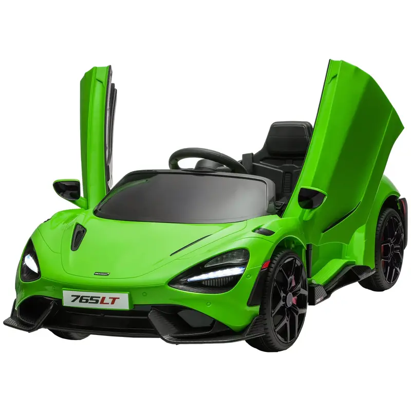 Qaba Licensed Mclaren 765Lt 12V Kids Electric Car – Scissor Doors, Slow Start, Remote & Sound Effects 1