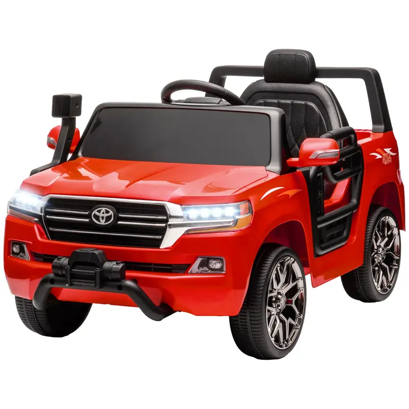 Qaba Licensed Toyota Land Cruiser 12V Kids Electric Car – Spring Suspension, Soft Start & Led Lights 1