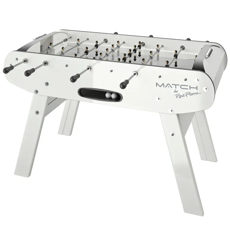 René Pierre Match Blanc Indoor Foosball Table – Sleek White Finish 1