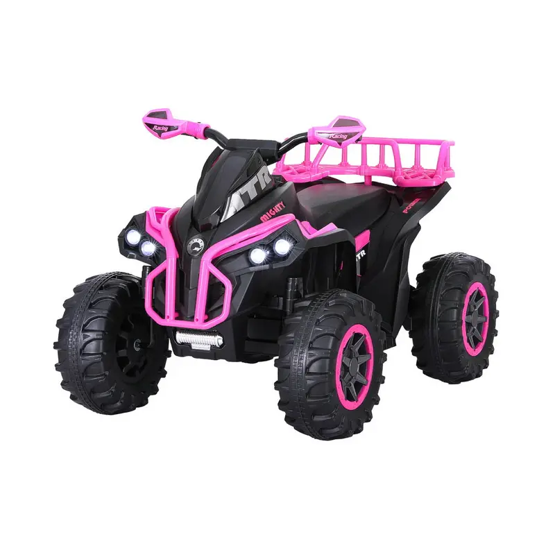 Rigo Pink Atv Quad Ride-On With Storage Rack – 12V Electric Motorbike-Style Toy 1
