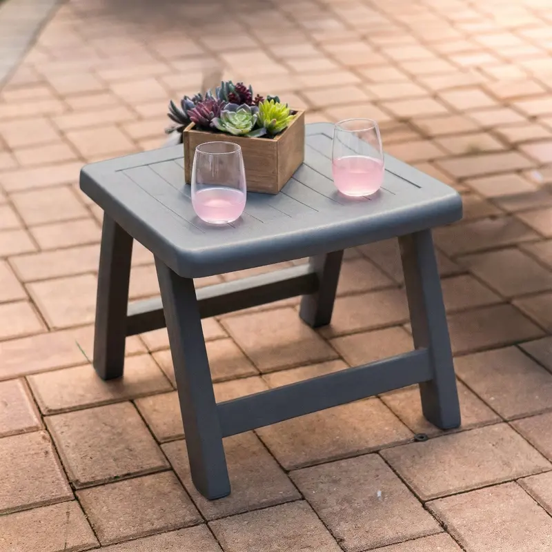 Roma Anthracite Polymer Resin Side Table Or Ottoman 1