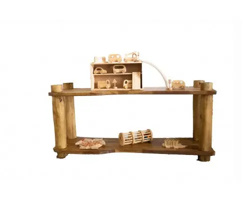 Rustic Two-Tier Tree-Themed Wall Shelf For Living Spaces 1