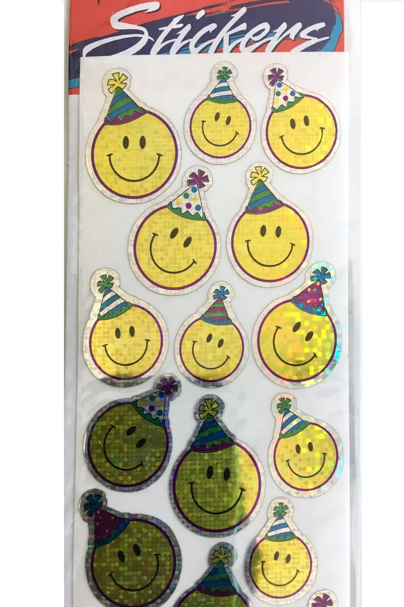 Smiley Face Glitter Stickers – 22-Piece Set For Scrapbooking Or Parties 1