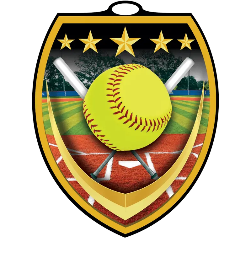 Softball Shield Medal – Vibraprint Design 1