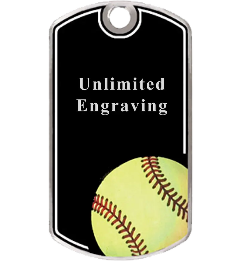 Softball-Themed Dog Tag 1