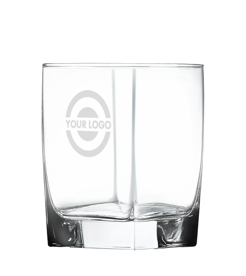 Square Double Old Fashioned Glass – Engraved, 12 Oz 1