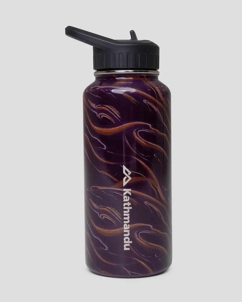 Straw-Lid Insulated 950Ml Bottle – Mulberry Braided River 1