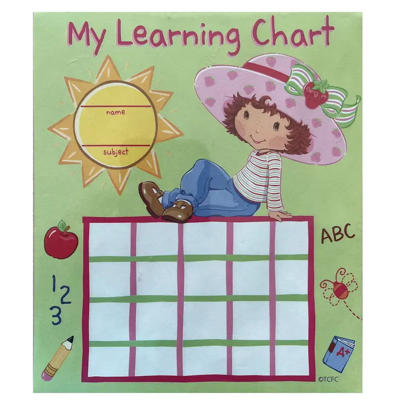 Strawberry Shortcake Learning Chart Pad – Vintage Teacher Tool For Chores, Goals & Progress Tracking 1