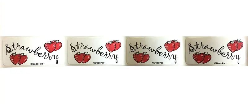 Strawberry-Themed Peel-And-Stick Label Stickers – 25-Pack (2" X 1") 1