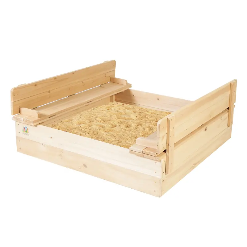 Sturdy Square Wooden Sandpit For Children – Lifespan Kids Strongbox 2 1