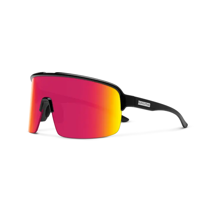 Suncloud Amplify Sunglasses – Black Frame With Red Mirror Lens 1
