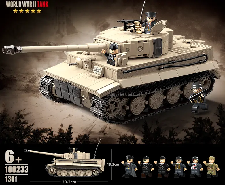 Tiger I Heavy Tank Brick Set – 1361-Piece Authentic German Wwii Armor Replica 1