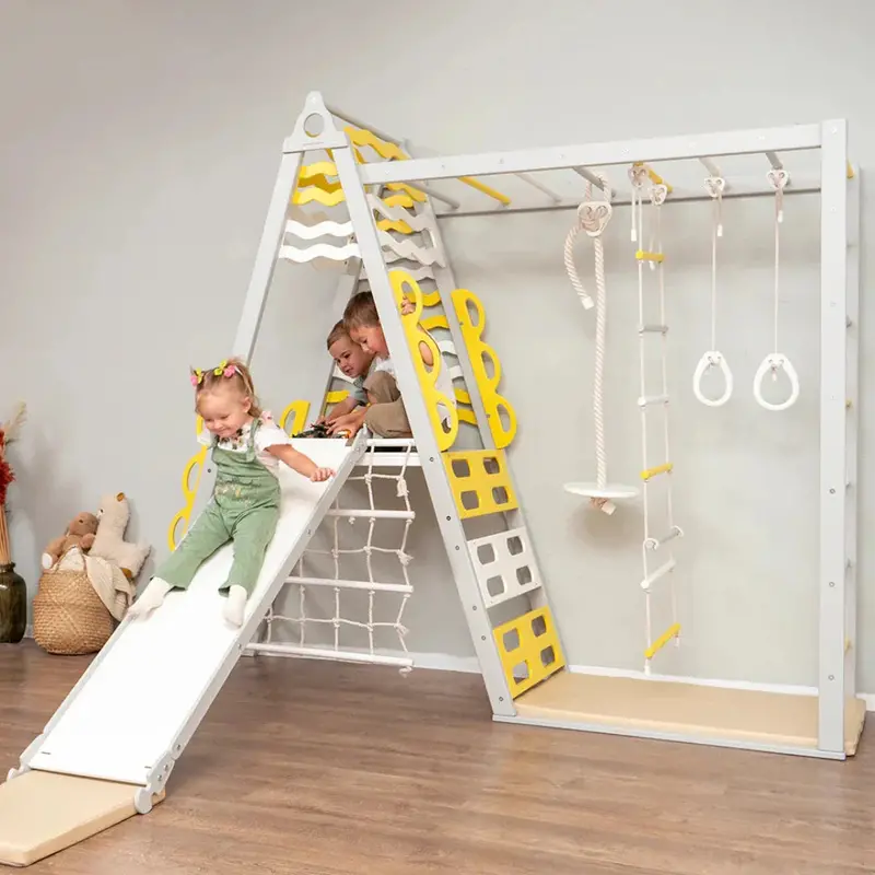 Tinnitots Wooden Teepee Climbing Structure For Kids 1