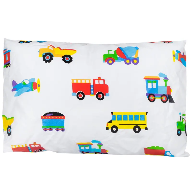 Toddler-Sized Transportation Cotton Pillowcase – 13.5X19 Inches 1