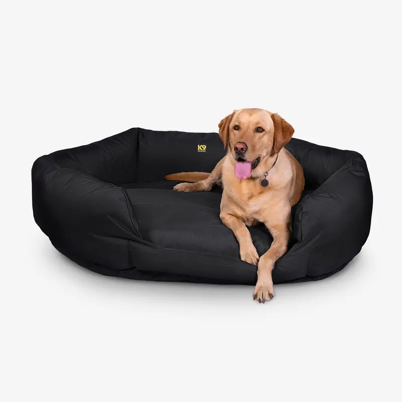 Tough Ripstop Oval Bolster Pillow Dog Bed – Ergonomic Support For Medium Dogs 1