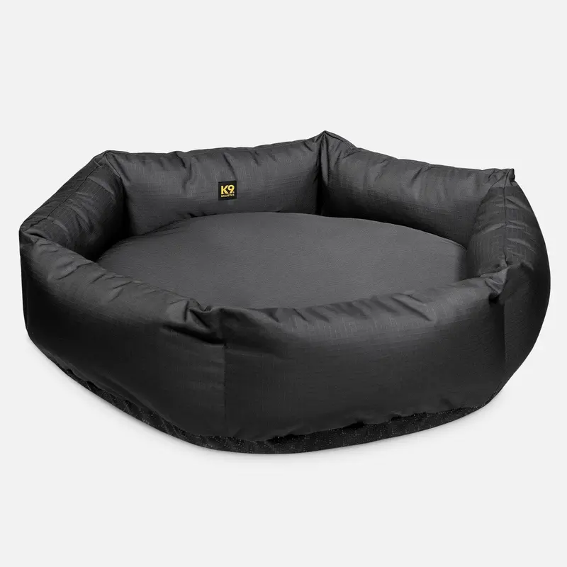 Tough Ripstop Round Bolster Pillow Dog Bed – Supportive Orthopedic Design 1