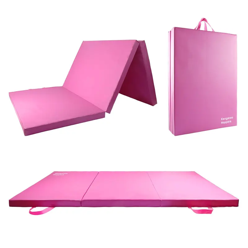 Tri-Fold Gymnastics Mat: 35.5" X 70.5" X 2.1" With Carry Handles 1
