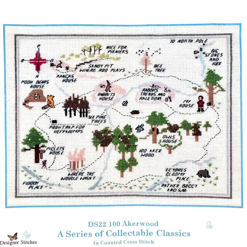Winnie The Pooh 100 Acre Wood Cross-Stitch Kit – Vintage Dmc Counted Pattern (Ds22/P5) 1