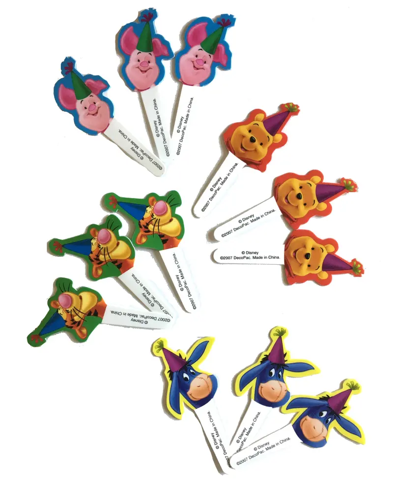 Winnie The Pooh Cupcake Toppers – 12-Piece Set Featuring Pooh, Piglet, Tigger & Eeyore 1