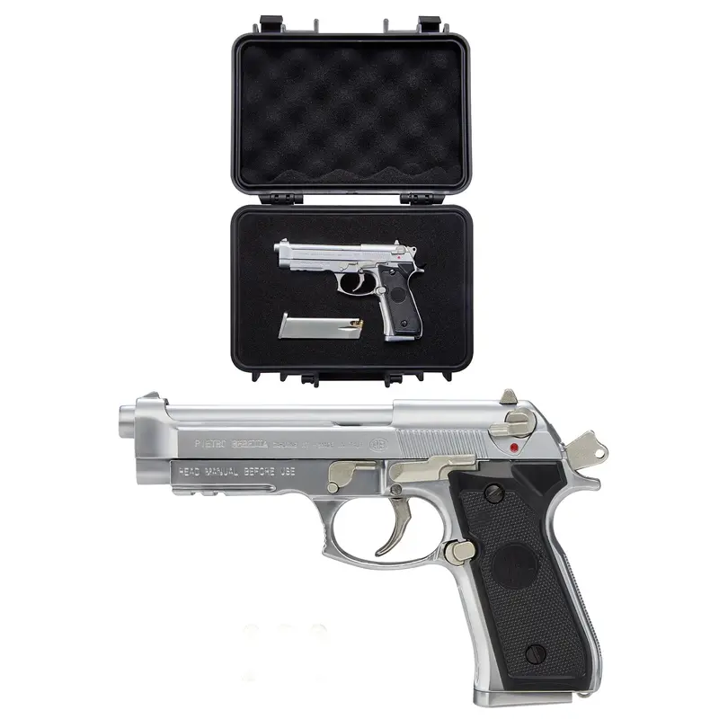 Wolfhound Tactical M92 Beretta Miniature Pistol – 1:1 Scale, Polished Silver 1