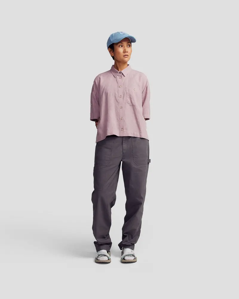 Women’S Weekend Cotton Pants – Relaxed Fit In Shale Heather 1
