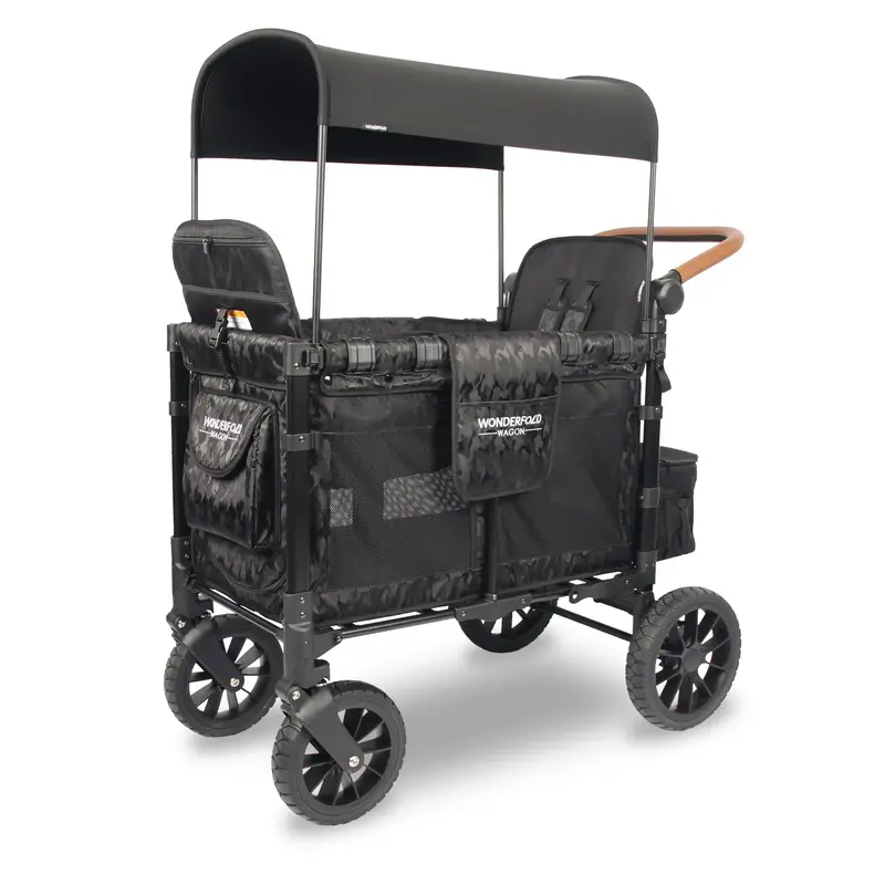 Wonderfold W2 Luxe Dual-Seat Stroller Wagon – Elite Black Camo (Backordered) 1