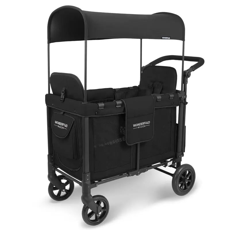 Wonderfold W2 Original Dual-Seat Multifunctional Stroller Wagon – Jet Black 1