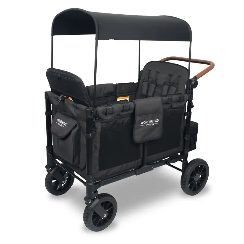 Wonderfold W4 Luxe 4-Seater Baby Stroller Wagon – Volcanic Black 1