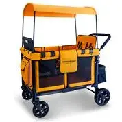 Wonderfold W4 Quad-Seat Multifunctional Stroller Wagon – Sunset Orange 1