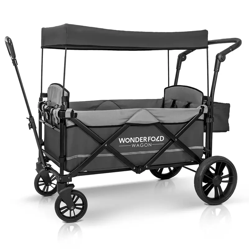 Wonderfold X2 Dual-Seat Pull-And-Push Stroller Wagon – Slate Gray 1