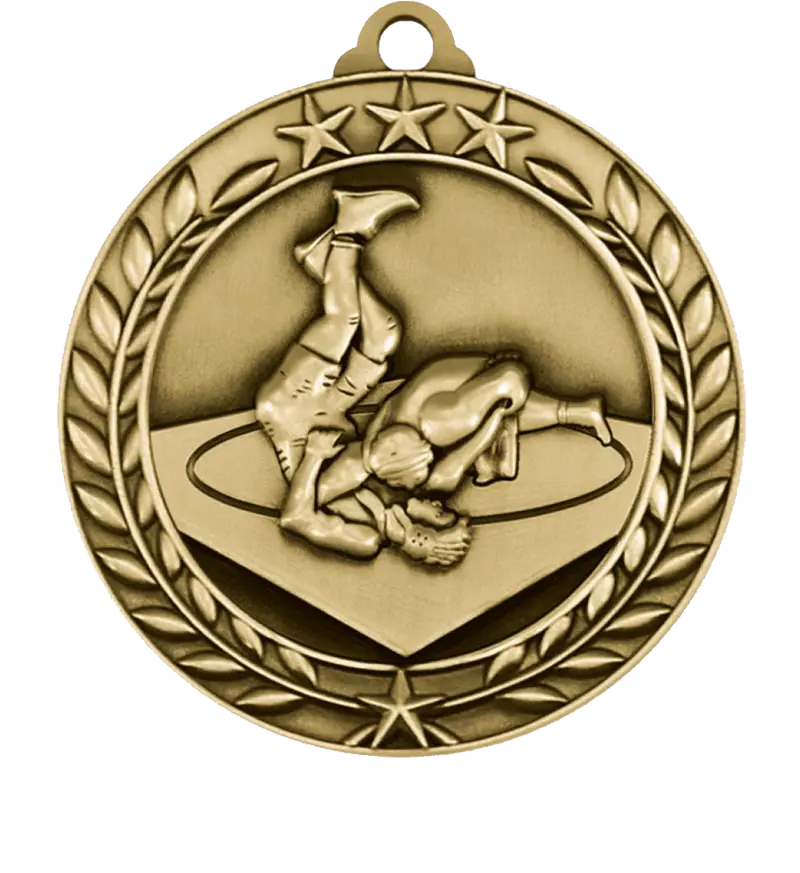 Wrestling Recognition Medal – Small Star Wreath 1