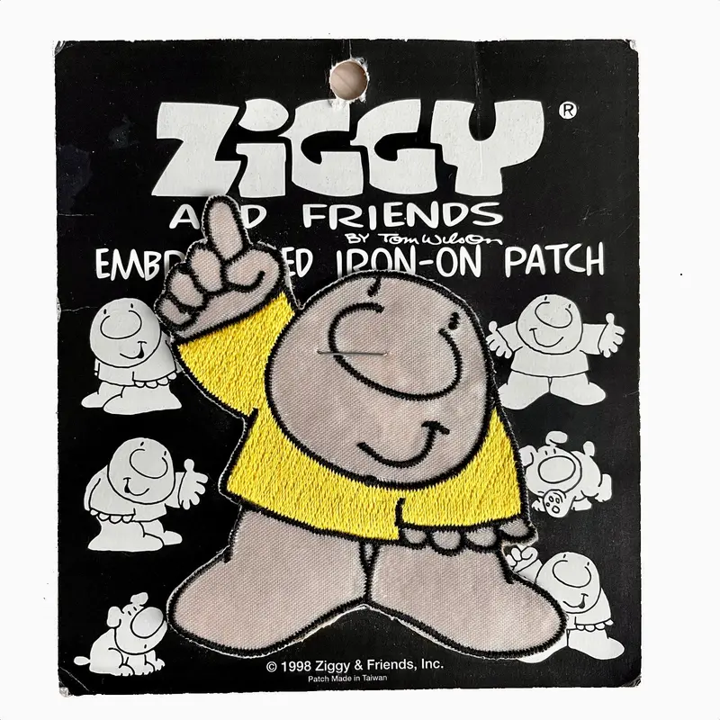 Ziggy Embroidered Iron-On Patches – Vintage Tom Wilson Comic Character Set 1